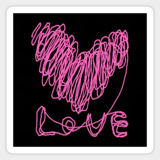 love, heart, happy valentine day, one line drawing Magnet